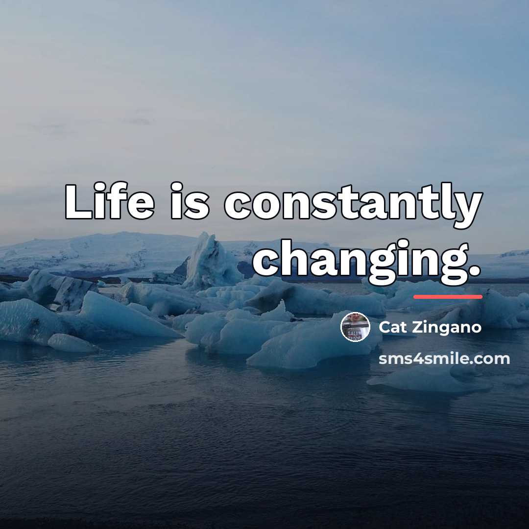 “Life is constantly changing.…” quote by Cat Zingano