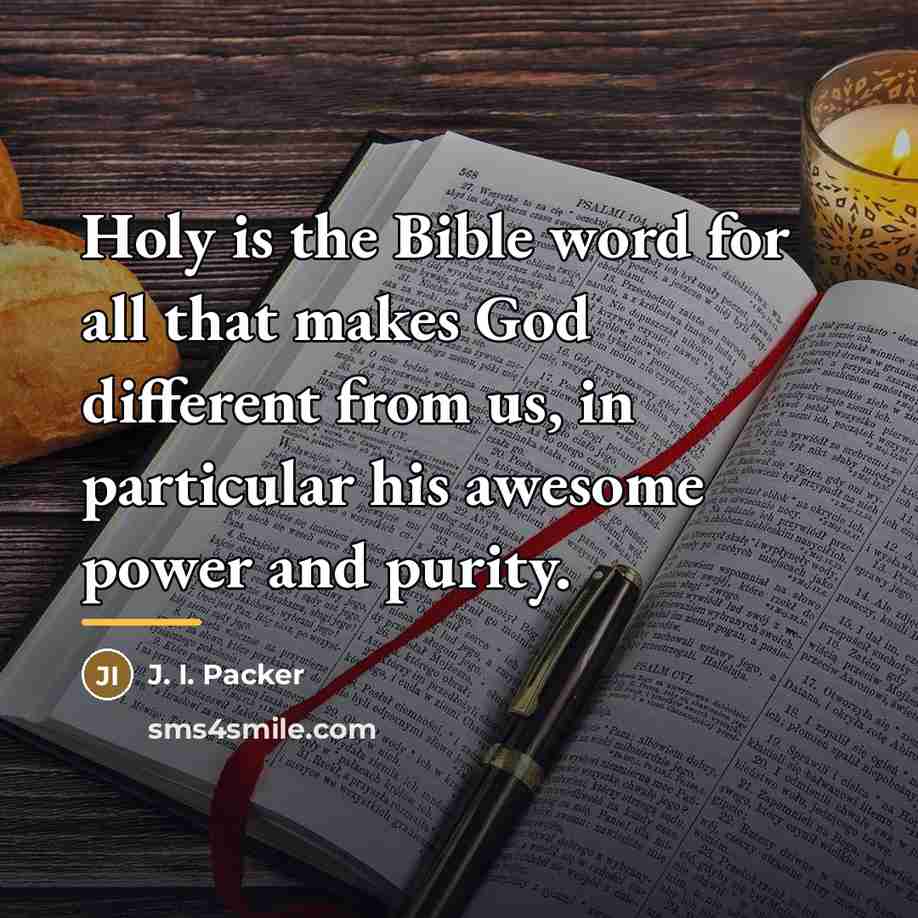 “Holy is the Bible word for all that makes God…” quote by J. I. Packer