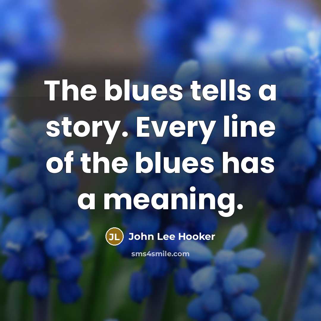 “The blues tells a story. Every line of the blues has a meaning.” quote by John Lee Hooker