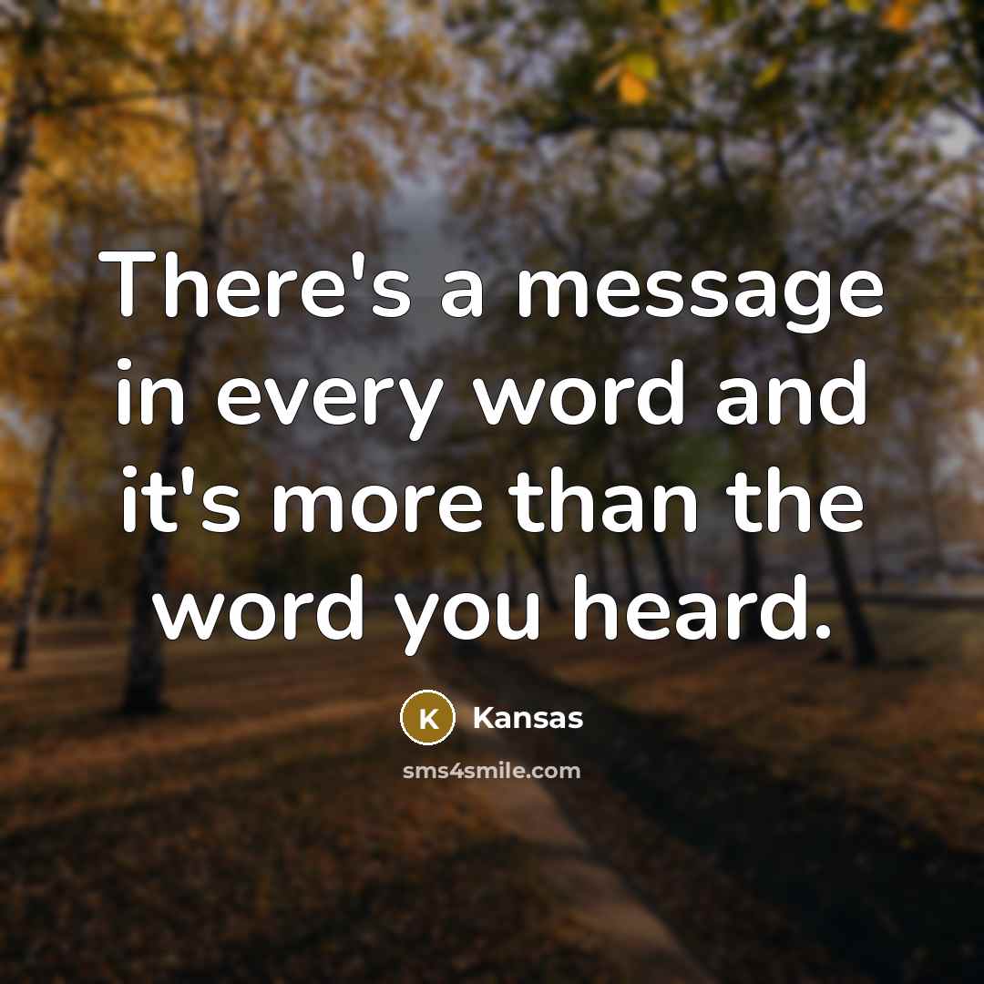 “There's a message in every word and it's more than…” quote by Kansas