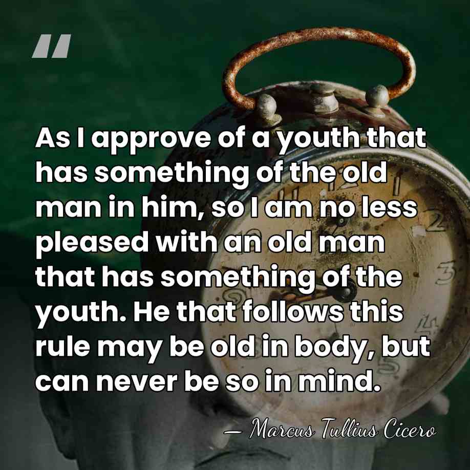 As I approve of a youth that has something of the old&hellip; - Marcus Tullius Cicero