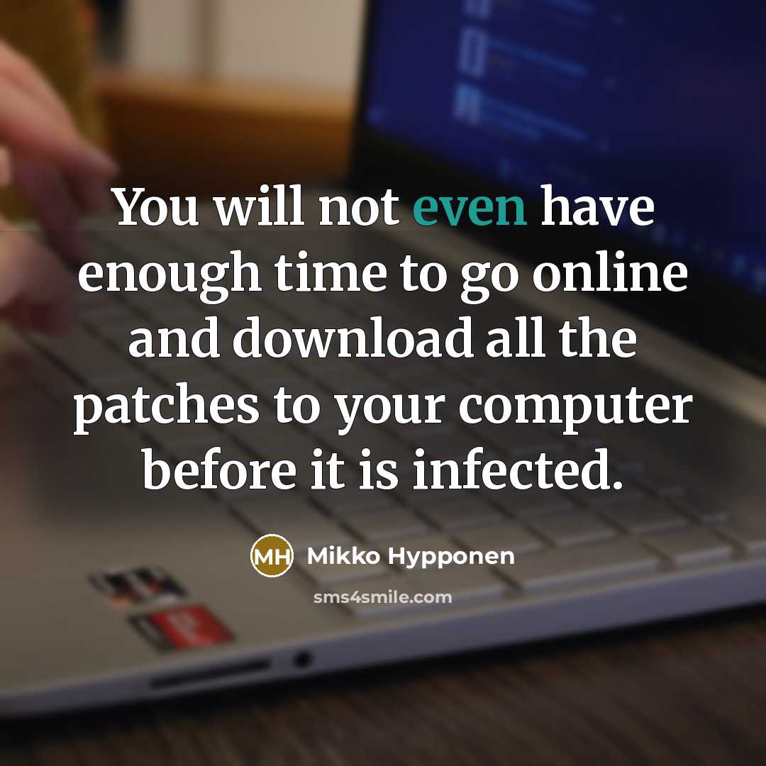 “You will not even have enough time to go online…” quote by Mikko Hypponen