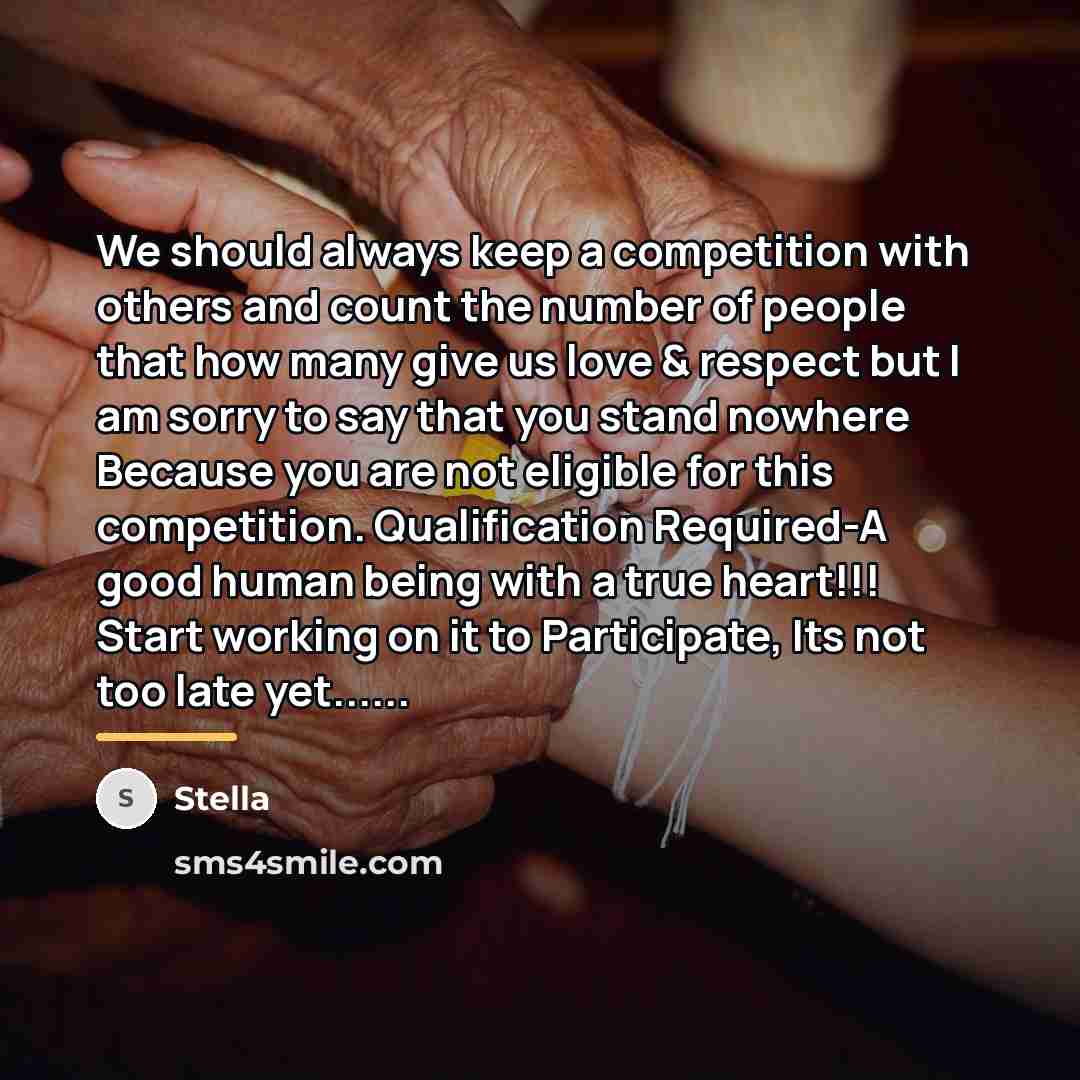 “We should always keep a competition with others and count…” quote by Stella