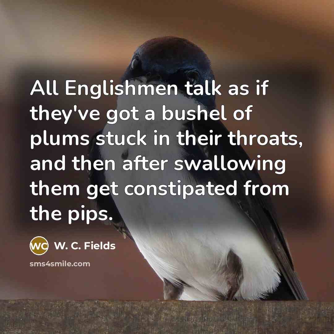 “All Englishmen talk as if they've got a bushel of…” quote by W. C. Fields
