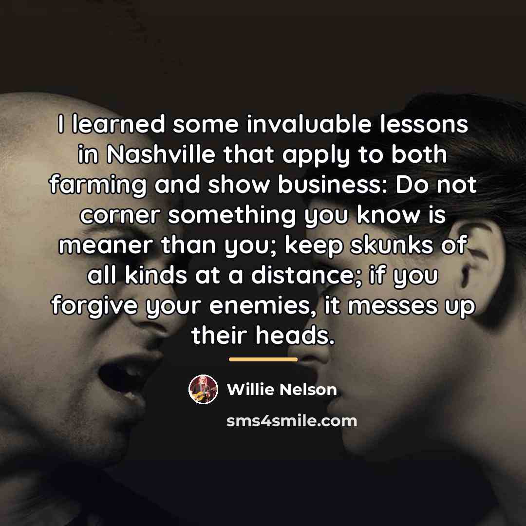 “I learned some invaluable lessons in Nashville that apply to…” quote by Willie Nelson