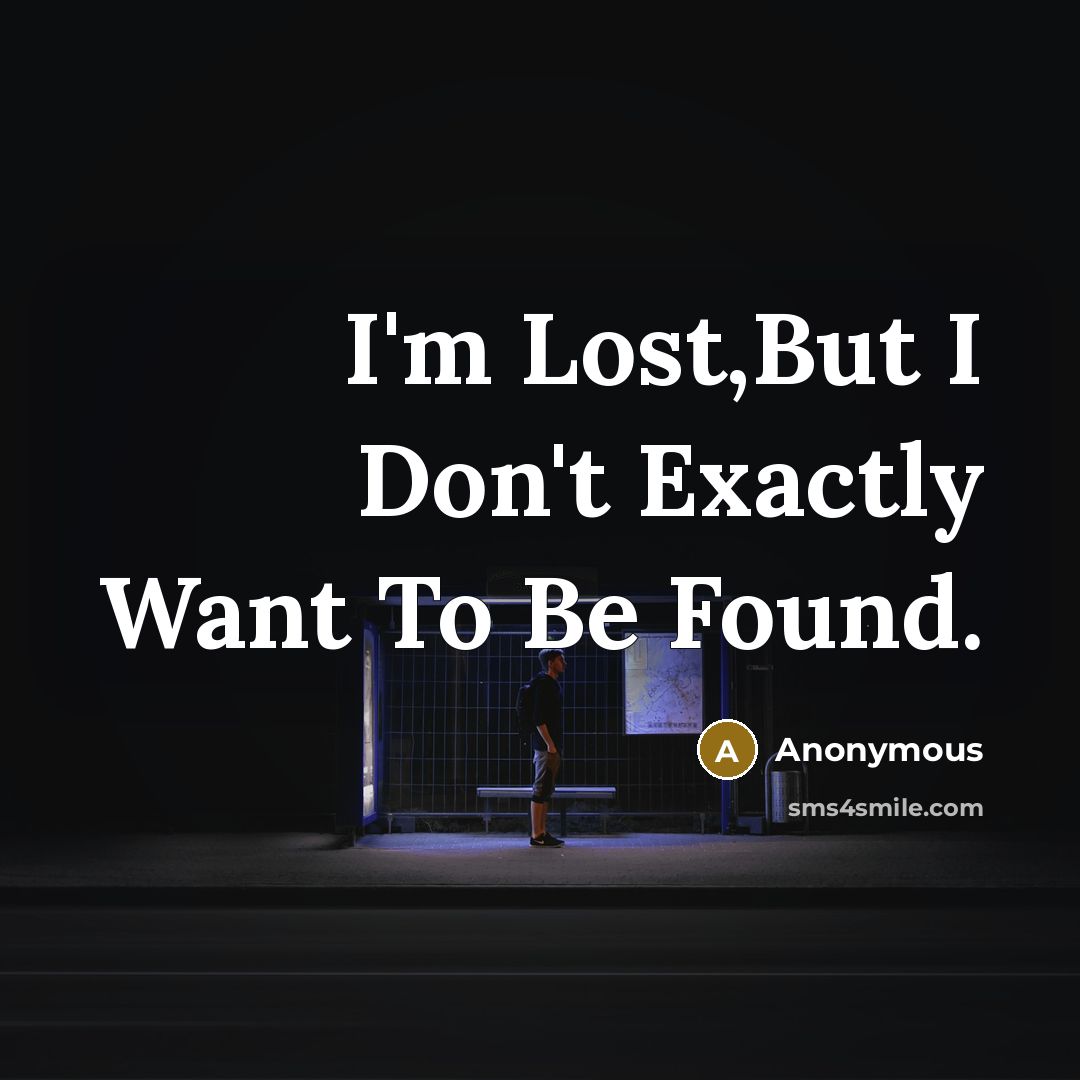 “I'm Lost,But I Don't Exactly Want To Be Found.…” quote by Anonymous