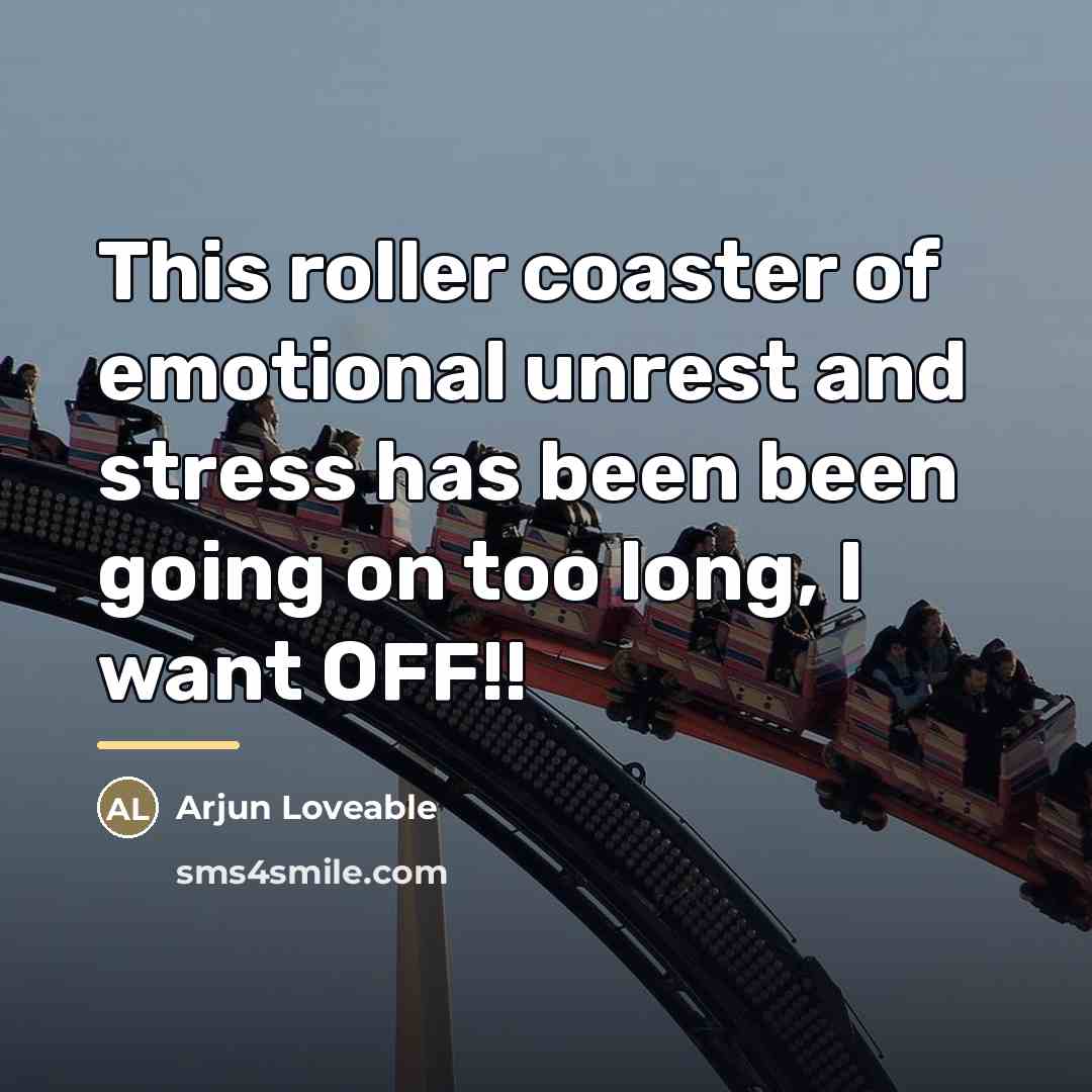 “This roller coaster of emotional unrest and stress has been…” quote by Arjun Loveable