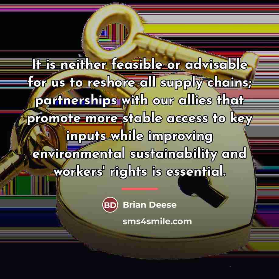 “It is neither feasible or advisable for us to reshore…” quote by Brian Deese