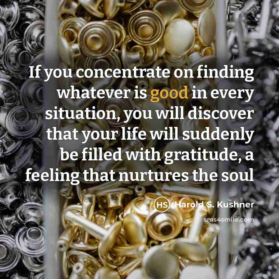 “If you concentrate on finding whatever is good in every…” quote by Harold S. Kushner