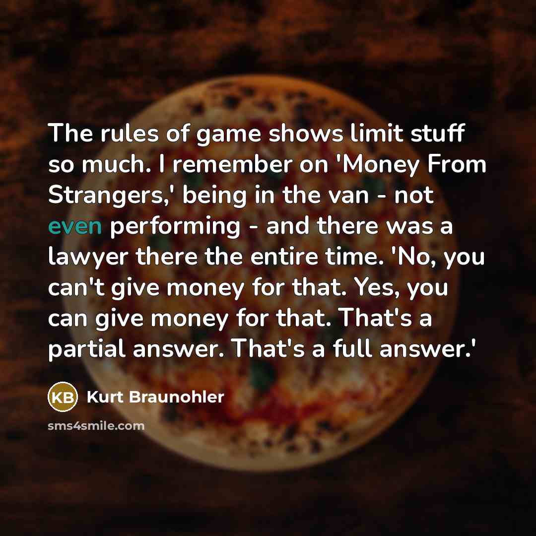 “The rules of game shows limit stuff so much. I…” quote by Kurt Braunohler