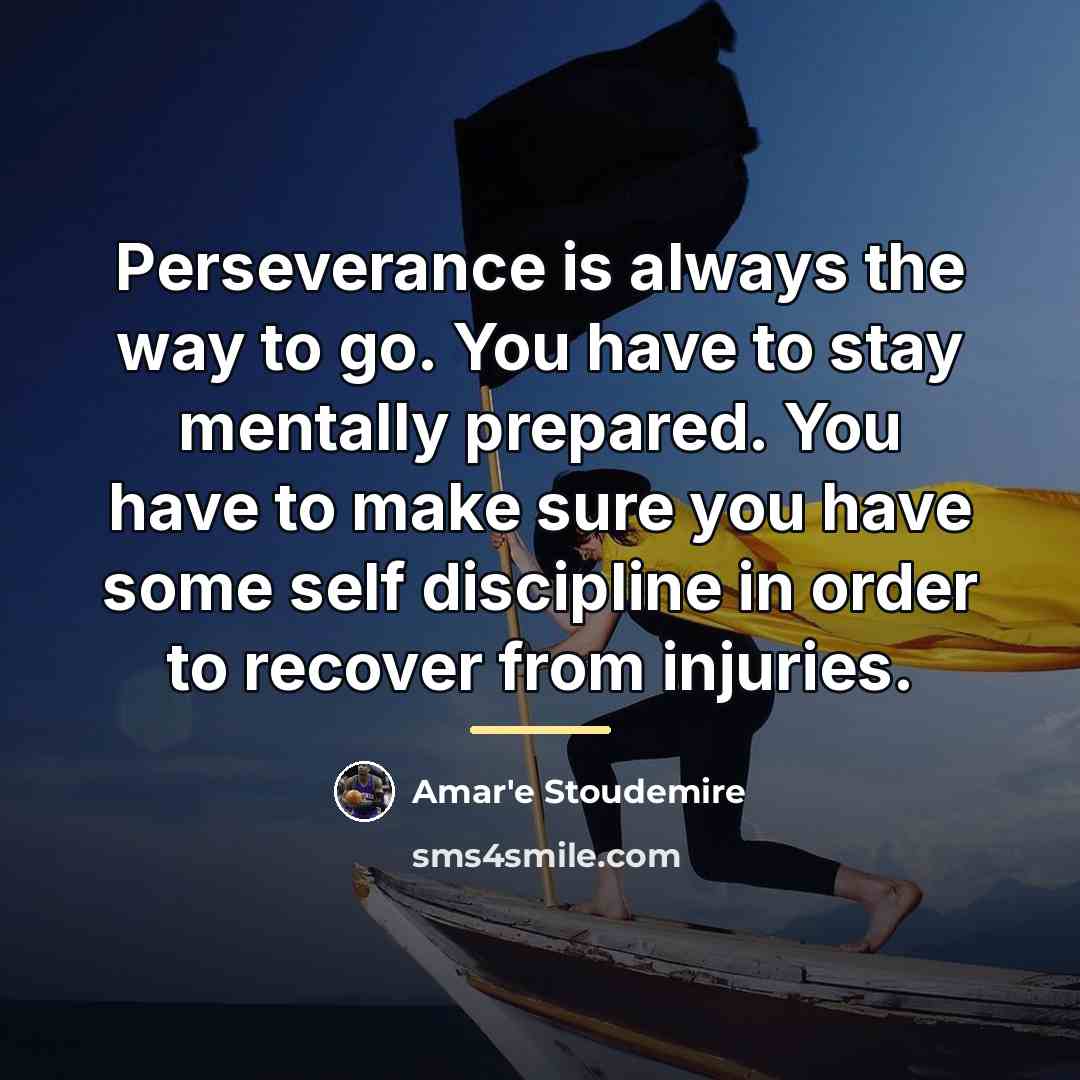 “Perseverance is always the way to go. You have to…” quote by Amar'e Stoudemire