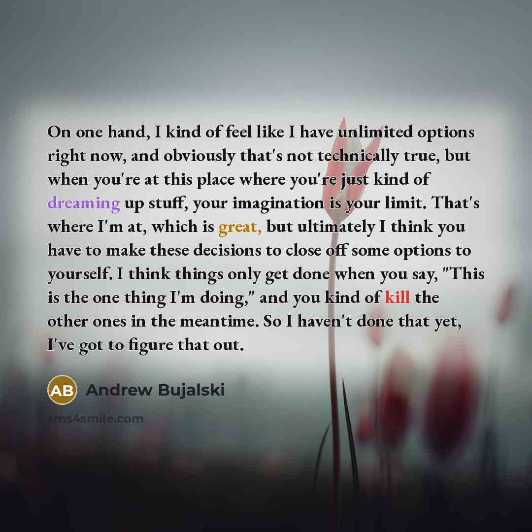 “On one hand, I kind of feel like I have…” quote by Andrew Bujalski