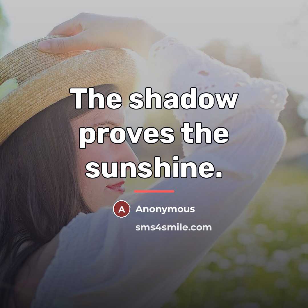 “The shadow proves the sunshine.…” quote by Anonymous
