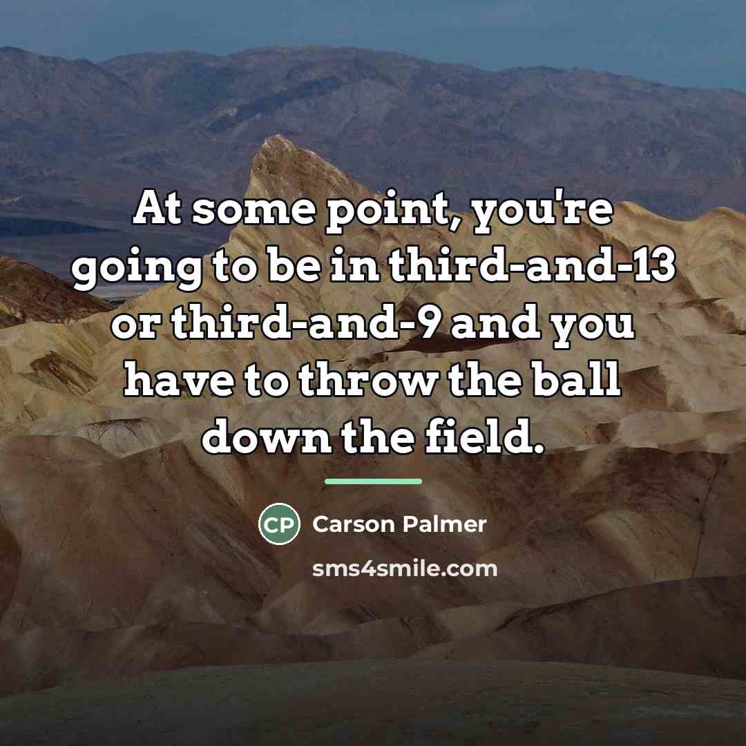 “At some point, you're going to be in third-and-13 or…” quote by Carson Palmer