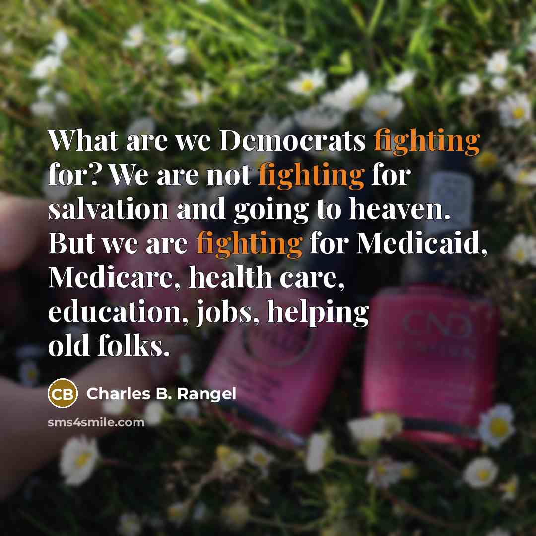 “What are we Democrats fighting for? We are not fighting…” quote by Charles B. Rangel