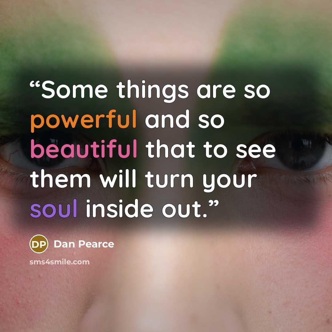 “Some things are so powerful and so beautiful that to see them will turn your soul inside out.” quote by Dan Pearce