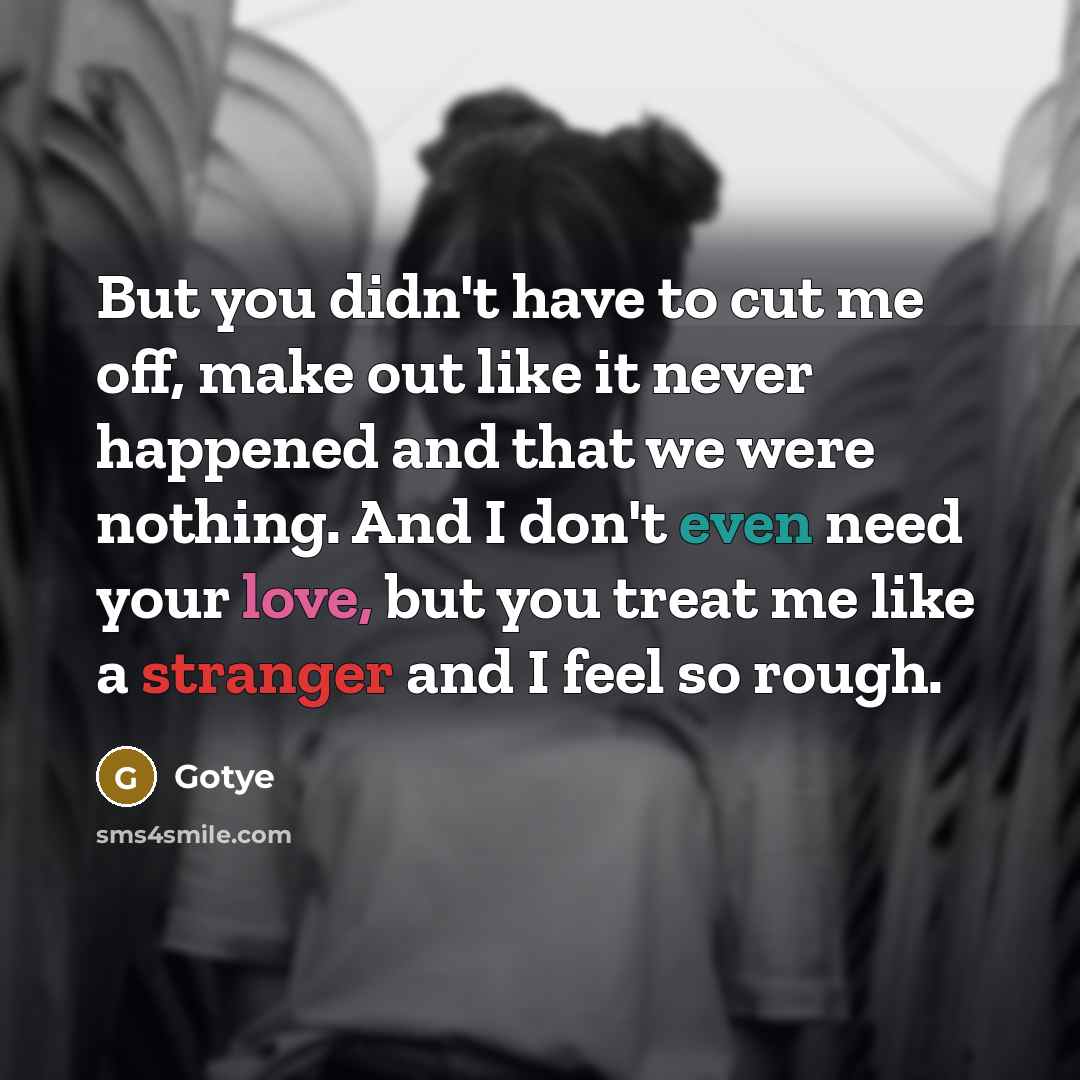 “But you didn't have to cut me off, make out…” quote by Gotye