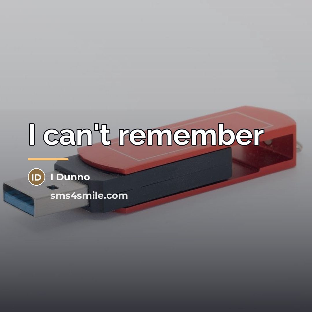 “I can't remember…” quote by I Dunno