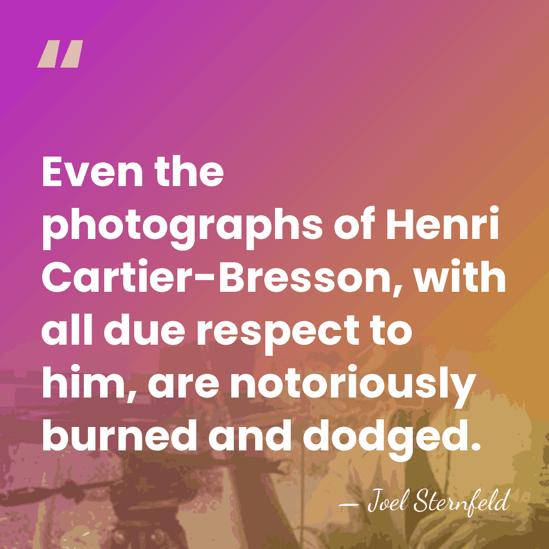 Even the photographs of Henri Cartier-Bresson, with all due respect to him,&hellip; - Joel Sternfeld