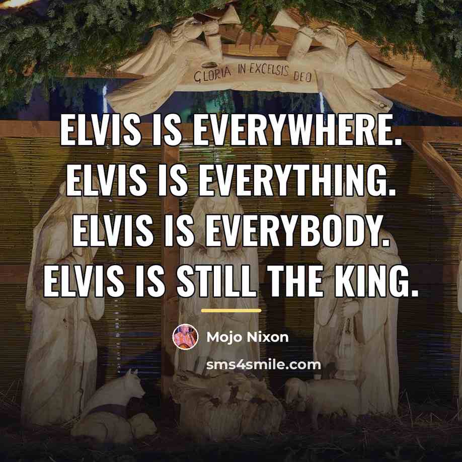 “Elvis is everywhere. Elvis is everything. Elvis is everybody. Elvis…” quote by Mojo Nixon