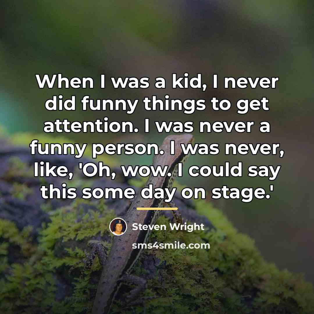 “When I was a kid, I never did funny things…” quote by Steven Wright