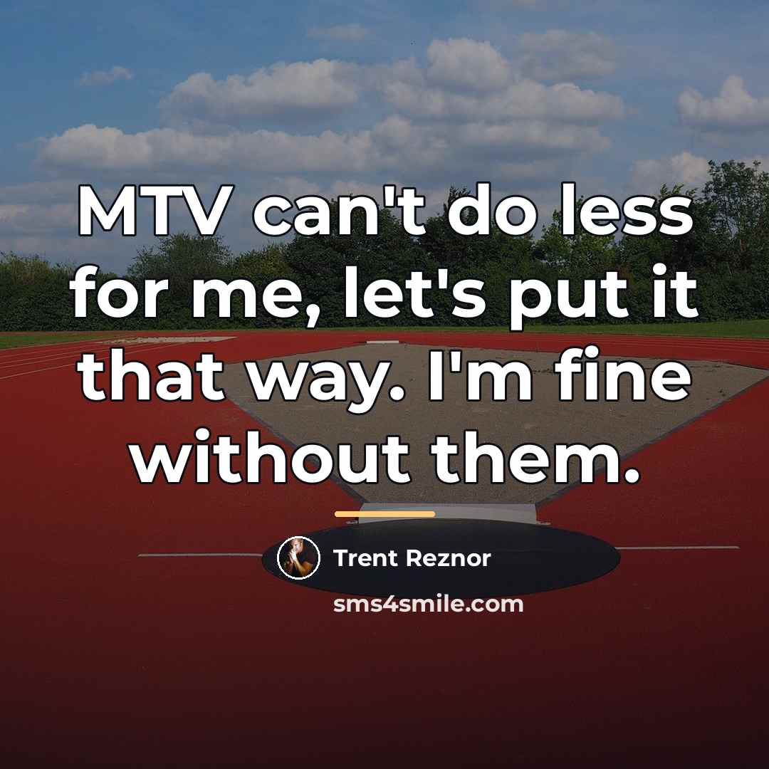 “MTV can't do less for me, let's put it that…” quote by Trent Reznor