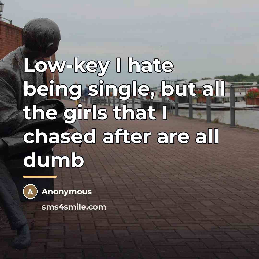“Low-key I hate being single, but all the girls that…” quote by Anonymous