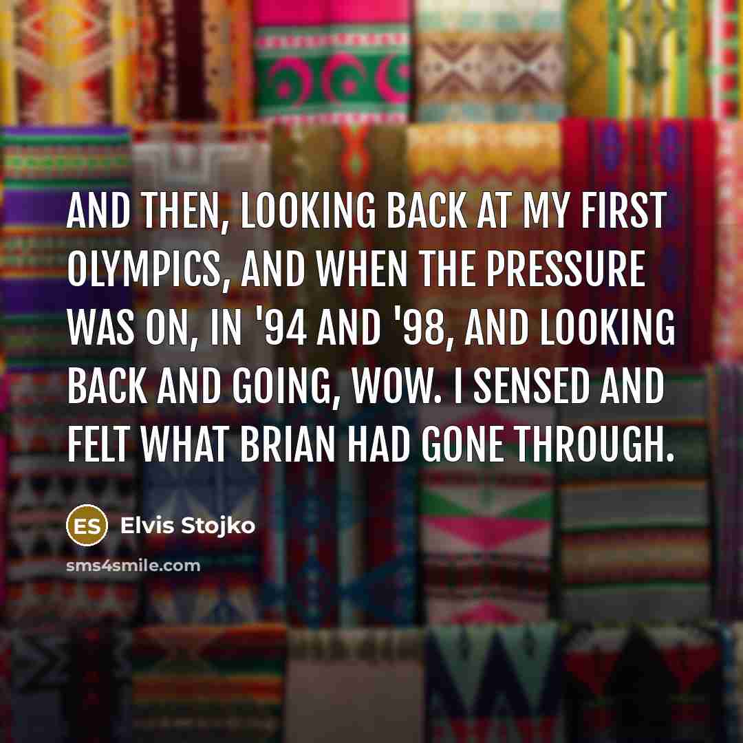 “And then, looking back at my first Olympics, and when…” quote by Elvis Stojko