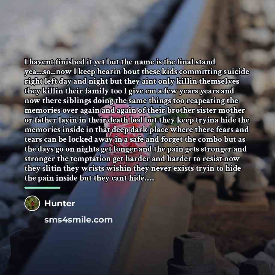 “I havent finished it yet but the name is the…” quote by Hunter
