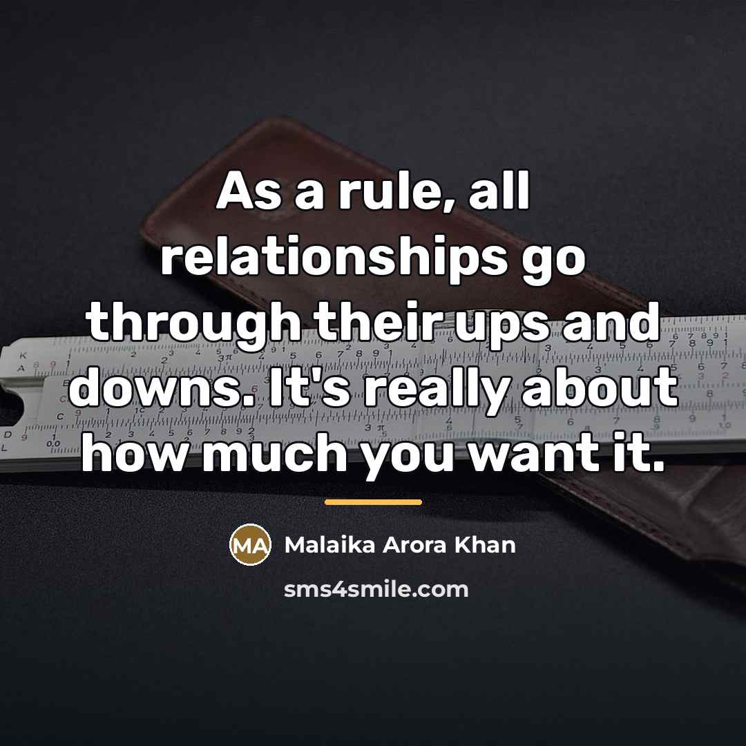 “As a rule, all relationships go through their ups and…” quote by Malaika Arora Khan