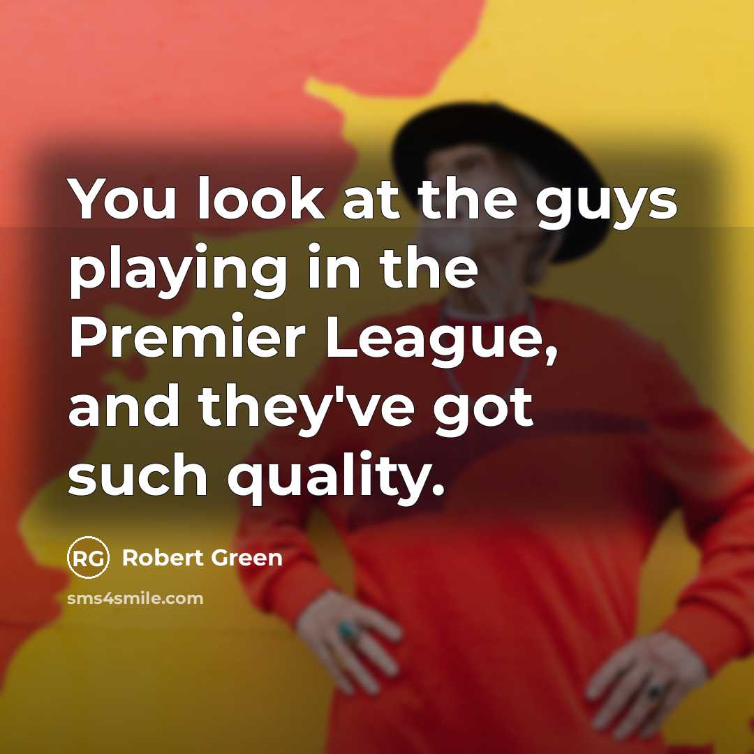 “You look at the guys playing in the Premier League, and they've got such quality.” quote by Robert Green