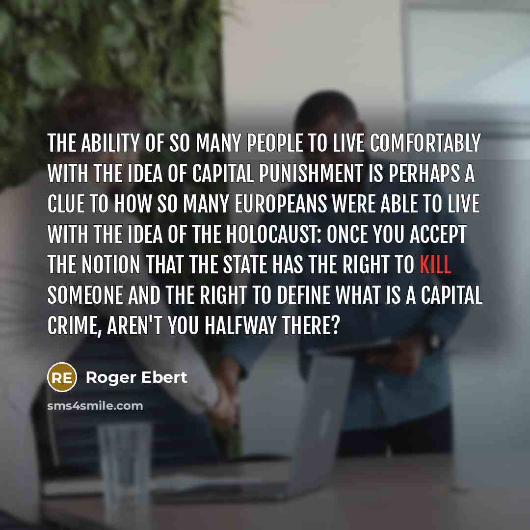 “The ability of so many people to live comfortably with…” quote by Roger Ebert