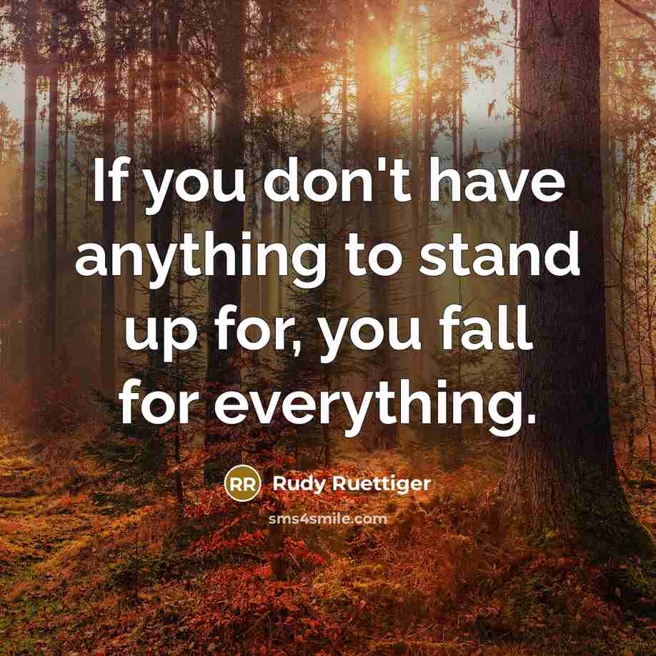“If you don't have anything to stand up for, you…” quote by Rudy Ruettiger