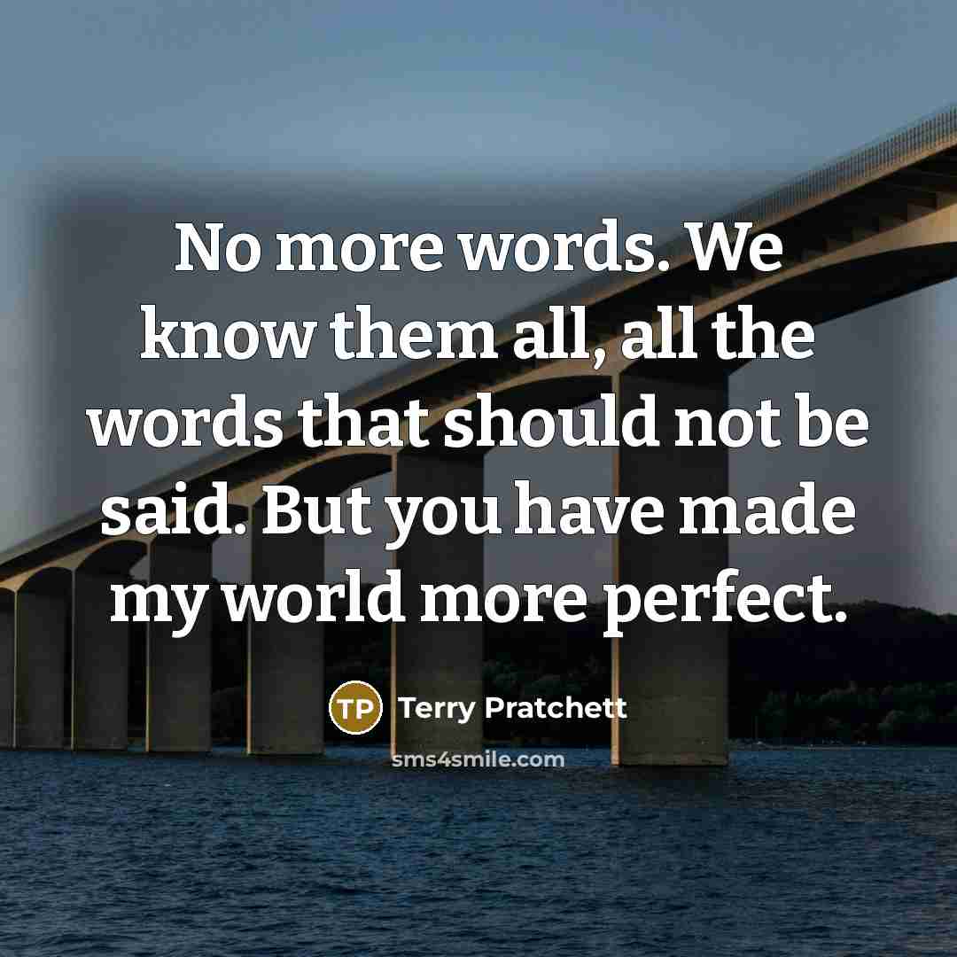 “No more words. We know them all, all the words…” quote by Terry Pratchett