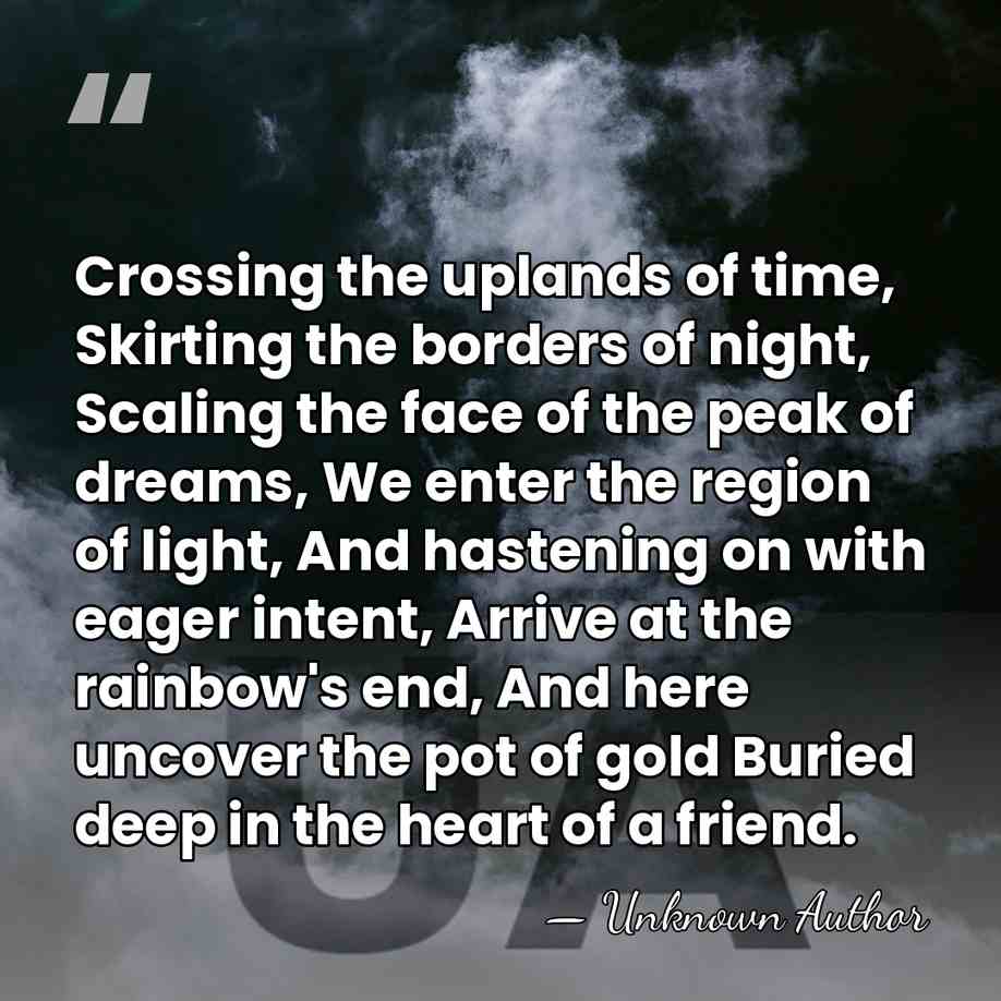 Crossing the uplands of time, Skirting the borders of night, Scaling the&hellip; - Unknown Author