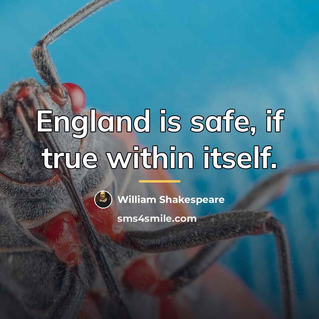 “England is safe, if true within itself.…” quote by William Shakespeare