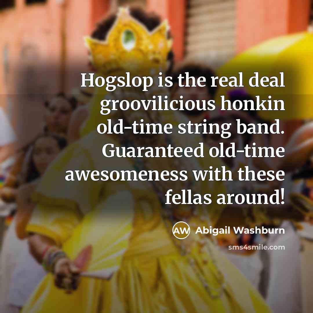 “Hogslop is the real deal groovilicious honkin old-time string band.…” quote by Abigail Washburn