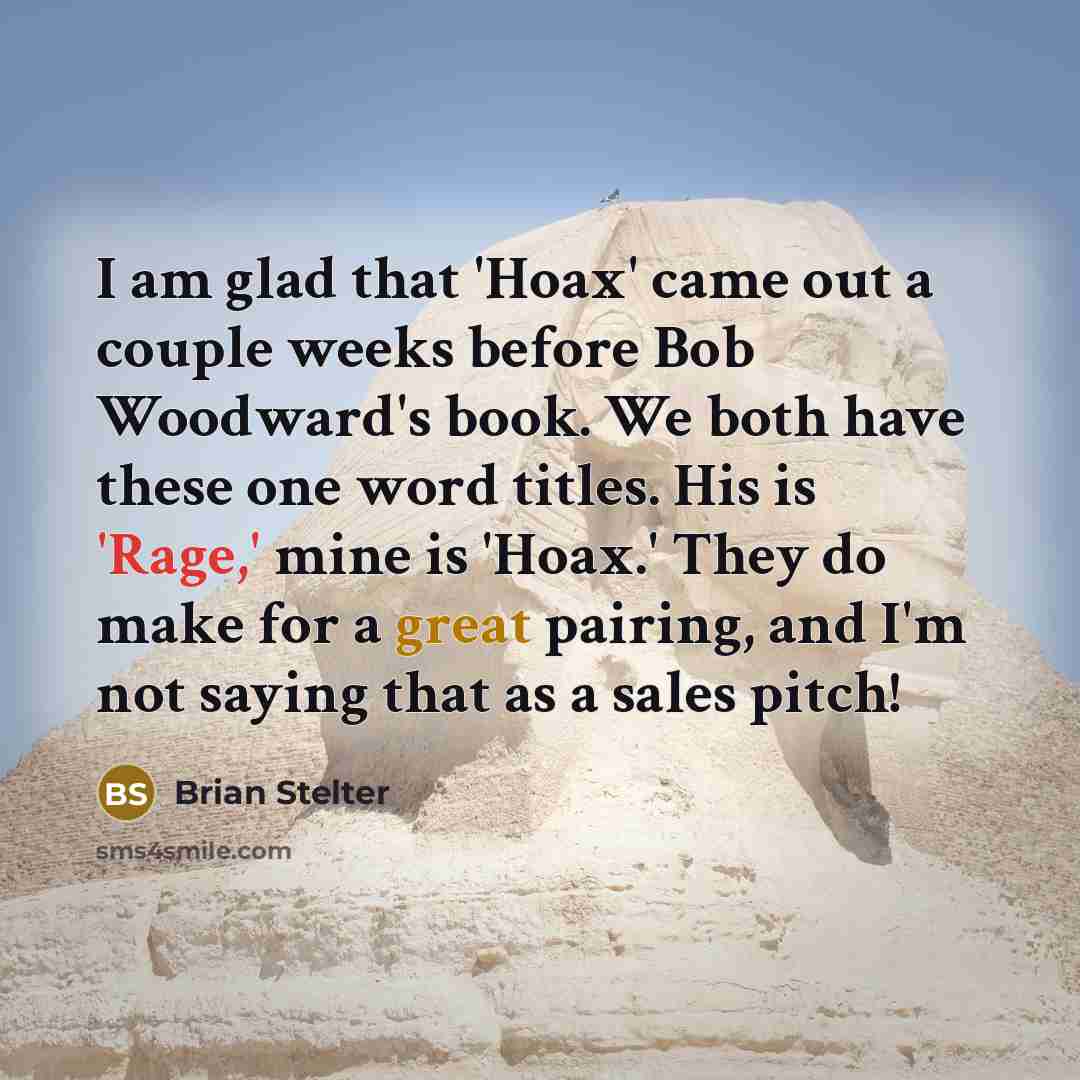 “I am glad that 'Hoax' came out a couple weeks…” quote by Brian Stelter