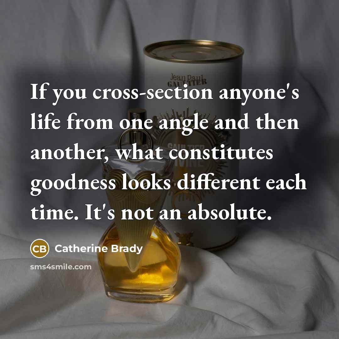 “If you cross-section anyone's life from one angle and then…” quote by Catherine Brady