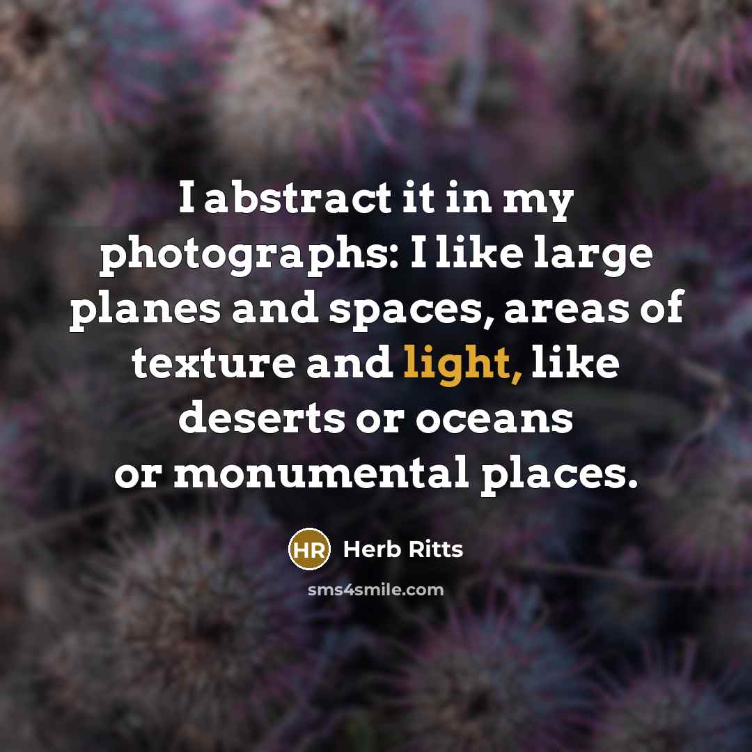 “I abstract it in my photographs: I like large planes…” quote by Herb Ritts