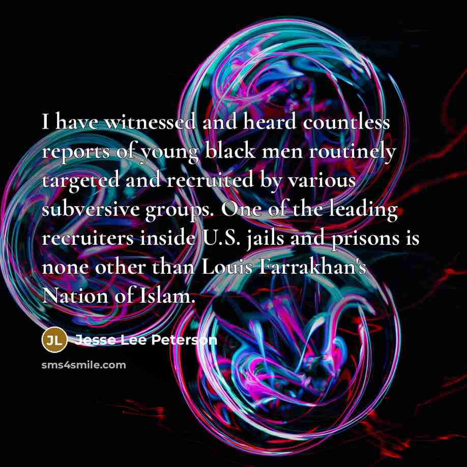 “I have witnessed and heard countless reports of young black…” quote by Jesse Lee Peterson