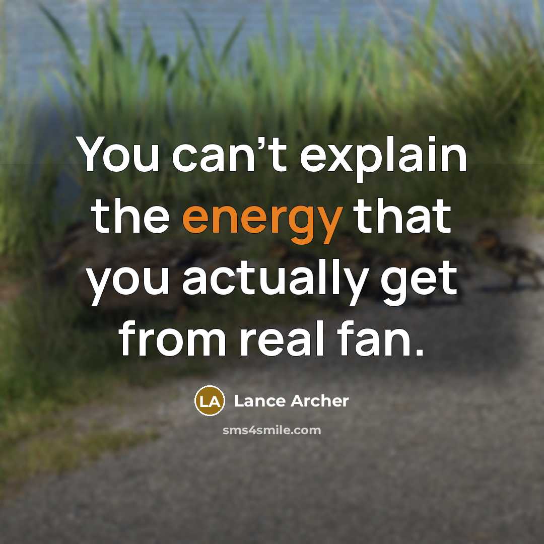“You can't explain the energy that you actually get from…” quote by Lance Archer