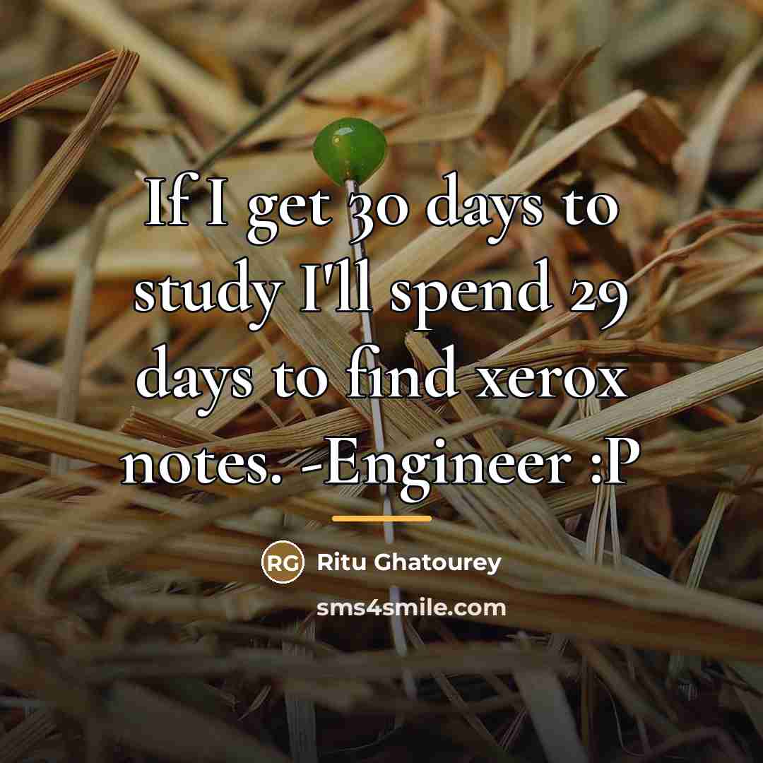 “If I get 30 days to study I'll spend 29…” quote by Ritu Ghatourey