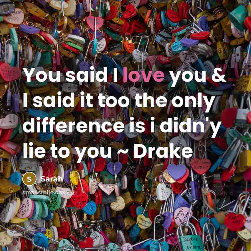 “You said I love you & I said it too…” quote by Sarah