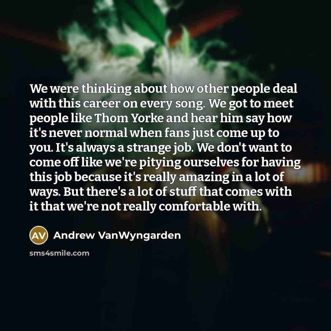 “We were thinking about how other people deal with this…” quote by Andrew VanWyngarden
