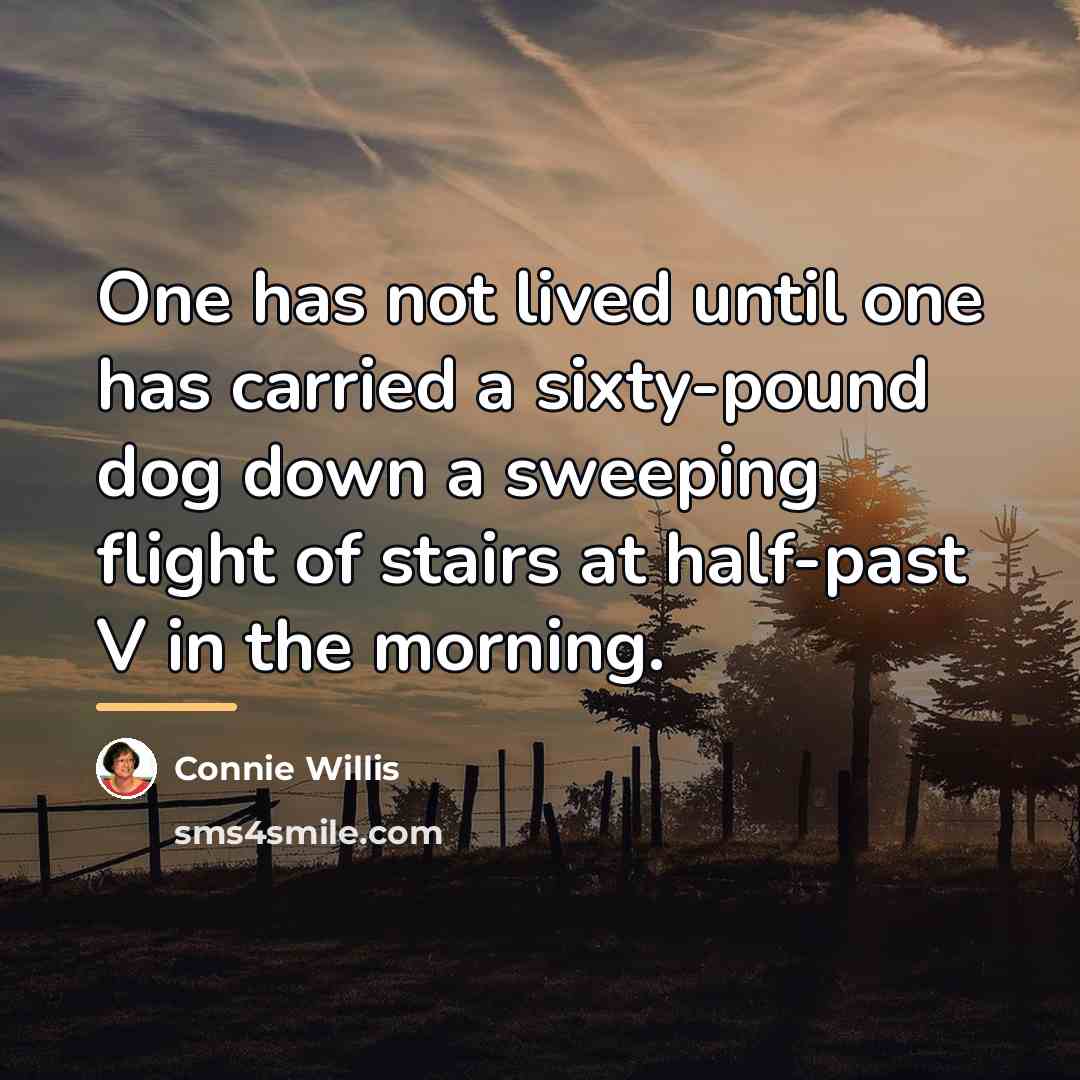 “One has not lived until one has carried a sixty-pound…” quote by Connie Willis