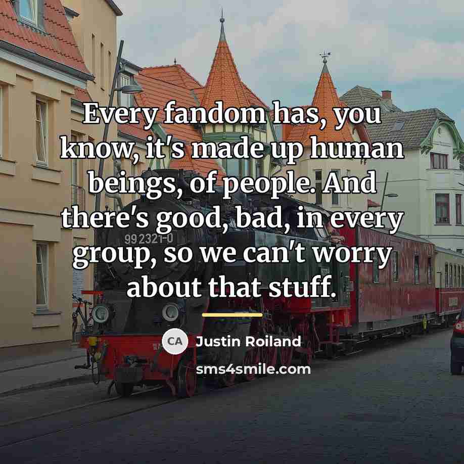 “Every fandom has, you know, it's made up human beings,…” quote by Justin Roiland