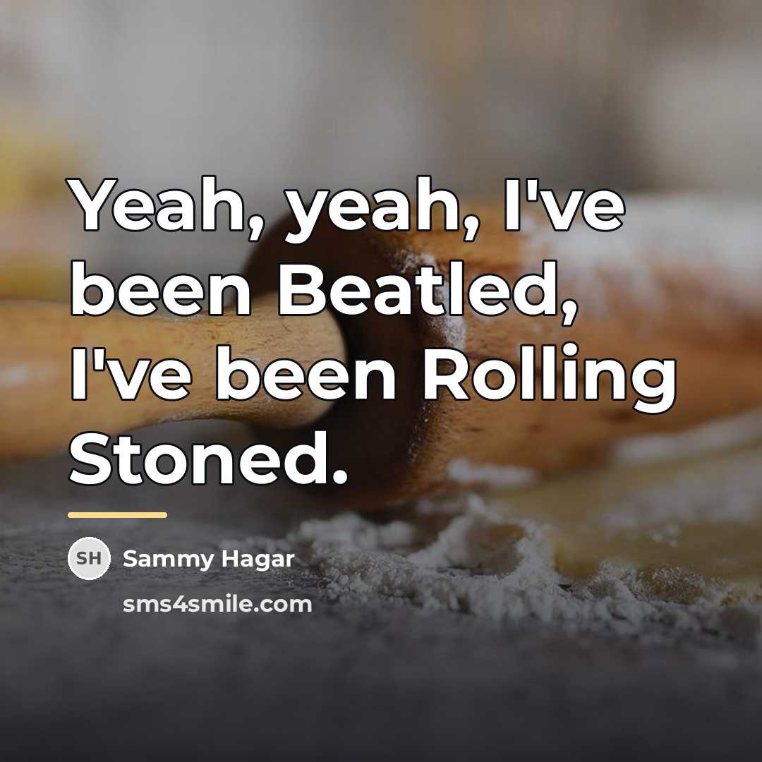 “Yeah, yeah, I've been Beatled, I've been Rolling Stoned.…” quote by Sammy Hagar