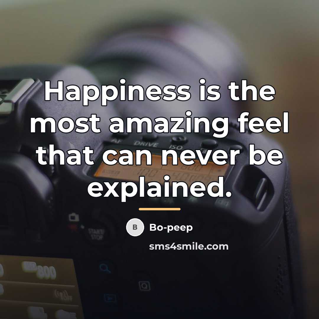 “Happiness is the most amazing feel that can never be…” quote by Bo-peep