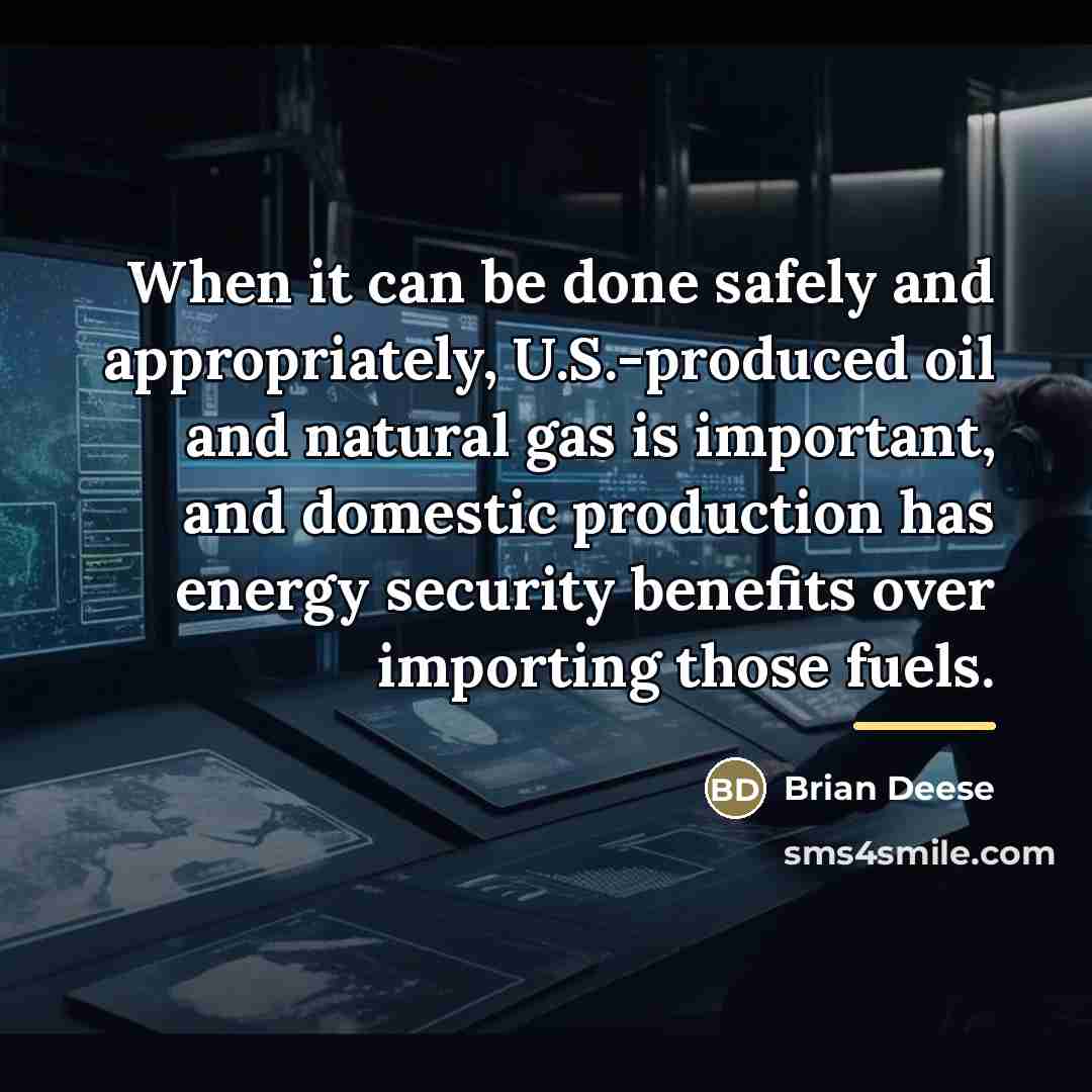“When it can be done safely and appropriately, U.S.-produced oil…” quote by Brian Deese